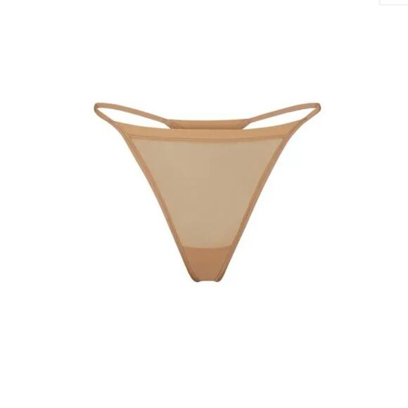 NWT Skims Summer Mesh String Thong in Ochre Sexy Kim Kardashian Tan Underwear 3X - Picture 9 of 9